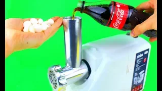 EXPERIMENT: MEAT GRINDER VS COCA COLA MENTOS!