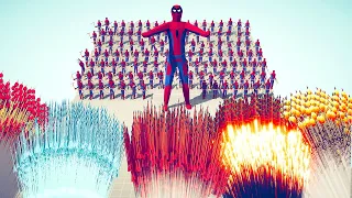 100x SPIDERMAN + GIANT SPIDERMAN vs 5x EVERY GOD - Totally Accurate Battle Simulator TABS