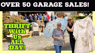 Thrift With Us! Garage Sale and Estate Sale Shopping All Day For Vintage And Antiques