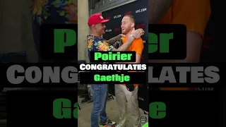Gaethje Head Kick KO of Poirier 👀 at UFC 291 - Poirier Congratulates Gaethje Post-Fight #shorts