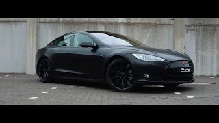 Wraptor - Tesla Model S  Satin black wrap!