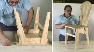 SILLA DE MADERA FÁCIL DE HACER PASO A PASO - TUTORIAL DE CARPINTERÍA