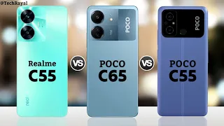 Realme C55 vs Poco C65 vs Poco C55 || Price | Full Comparison