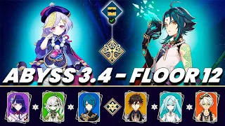 NEW 3.4 Spiral Abyss | C3 QIQI Freezebloom & C0 XIAO Hypercarry - Floor 12 9 Stars - Genshin Impact