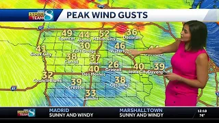 Iowa weather: Strong winds return, but Des Moines should stay dry