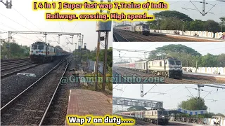 [4 in 1 ] Super fast wap 7 on Duty/sanghamitra, bilasapur SF, Lucknow sf, Tamilnadu.speed 120 kmph.👏