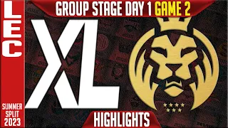 XL vs MAD Highlights Game 2 | LEC Summer 2023 Groups Day 1 | Excel vs MAD Lions G2