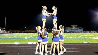 Cheer Pyramid - Prep level braced extended arabesque