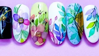 decoracion de uñas con acuarela - tecnica acuarela en uñas #quedateencasa - acuarela nails