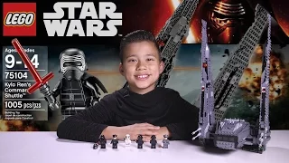 KYLO REN'S COMMAND SHUTTLE - LEGO Star Wars Force Awakens Set 75104 Time-lapse, Unboxing & Review
