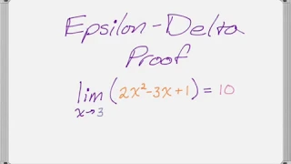 Epsilon-Delta Proof of Limit (Quadratic Example 2)