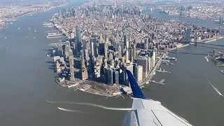 Landing in LGA with Amazing Views of NYC 4k