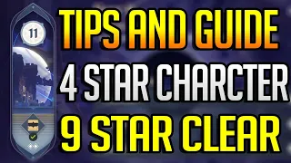 New Spiral Abyss Floor 11 Tips and Guide 4 Star Character Only 9 Stars !!! ( genshin guide )