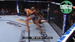 Jon Jones Taking Down Cyril Gane