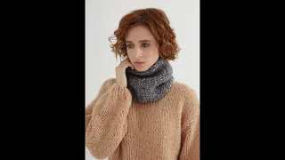 Herringbone Cowl knit pattern Twill By Through The Stitch