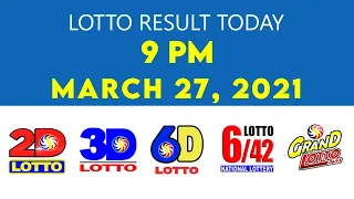 Lotto Result Today March 27 2021 9pm Ez2 Swertres 2D 3D 6D 6/42 6/55 PCSO