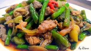 Simple Lezat Semua Suka Makin Lahap Makannya !! resep tumis daging buncis