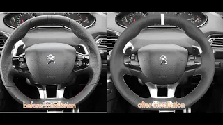 MEWANT---for Peugeot 208 308 SW 2008 (GTi/GT Line/GT) Hand Stitch Car Steering Wheel Installing