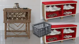 Amazing ! Super Recycling Ideas with Old Milk Crate | Jute Craft ideas