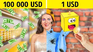 TRUCOS DE CRIANZA DE RICO VS. POBRE || Manualidades de cartón vs. dispositivos caros por 123 GO!