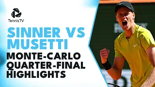 Jannik Sinner vs Lorenzo Musetti Quarter-Final Highlights | Monte Carlo 2023