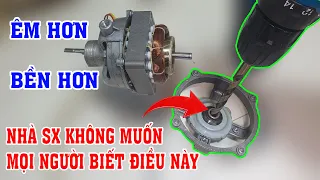 Đơn giản không mất tiền nhưng hiệu quả thật bất ngờ. Quạt chạy êm hơn, bền hơn, ít phải tra dầu hơn