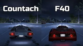 Lamborghini Countach vs Ferrari F40 - Need for Speed Carbon (Drag Race)