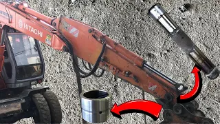 AMAZING RESTORATION PROCESS OF HITACHI EXCAVATOR MAIN BOOM PIN| MANUFACTURING PROCESS EXCAVATOR BUSH