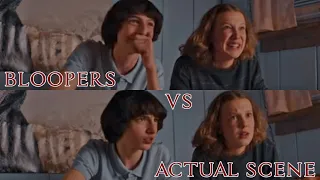 Stranger Things: Bloopers vs Actual Scene