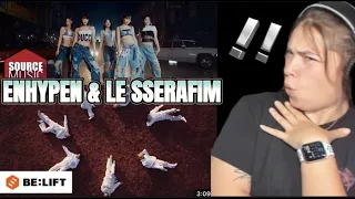 ENHYPEN (엔하이픈) 'Bite Me' Official MV & LE SSERAFIM (르세라핌) 'UNFORGIVEN|REACTION