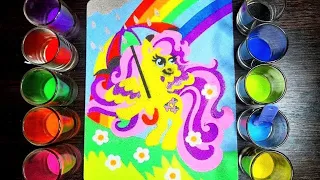 Sand Painting Fluttershy | Sand Painting My Little Pony