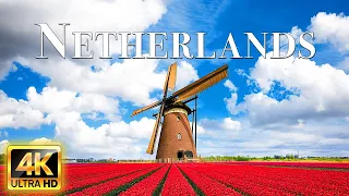 FLYING OVER THE NETHERLANDS 4K Video UHD -  Calming Music With Scenic Relaxation Film