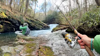 Fishing a REMOTE Mountain Stream for ELUSIVE Fish!!!