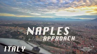 Naples early morning approach & landingRW06. "Sightseeing tour"  (LIRN NAP) Pilot's eye with ATC 4K