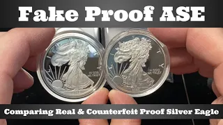 Comparing Real Proof Silver Eagle with Counterfeit Proof Silver Eagle