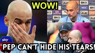 Pep Guardiola can't hide his TEARS on the press conference!