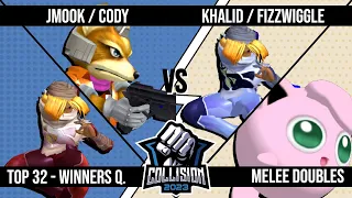 Collision 2023 Melee Doubles - Jmook/Cody Schwab(Red) VS Khalid/Fizzwiggle(Green) - Winners Quarters