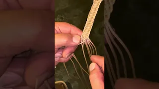 The transition from 12 strand flat braid to 12 strand square braid.