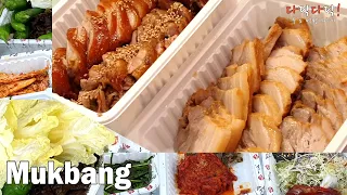 욱's 먹방)  쫀득쫀득한 족발 & 보쌈 그리고 비빔막국수 Jokbal(Korean Braised Pig's Trotters) Mukbang  Korean Eating Show