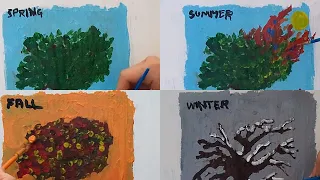 The Four Seasons - Time Lapse Painting (looped five times) to Vivaldi