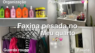 FAXINA PESADA NO MEU QUARTO | guarda roupa, faxina, organização….💗🏠