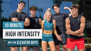 10 MIN SWEATY CARDIO HIIT Workout with THE ELEVATOR BOYS! No Equipment, No Repeat Full Body Workout