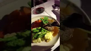 Singapore Airlines Business Class Dinner Beef