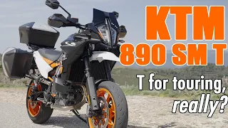 KTM hypes the 890 SM T as a big super moto but wants you to buy it for sport-touring. Should you?