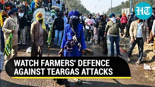 Farmers Battle Drone-dropped Teargas With Kites; Arm Themselves With Wet Sacks & Face Masks | Watch