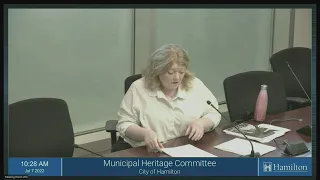 Hamilton Municipal Heritage Committee - July 7, 2022