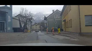 Driving through Golling an der Salzach, Austria