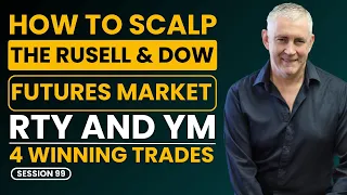 How to Scalp and Day Trade the Russell and Dow Futures Markets. (RTY and YM) 4 winning trades.