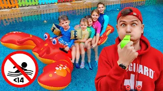 🌈 Vania y Mania hablan sobre las normas de seguridad en la piscina para niños | Juegos infantiles