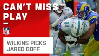 BIG MAN INT: Dolphins D Lineman Drops into Coverage